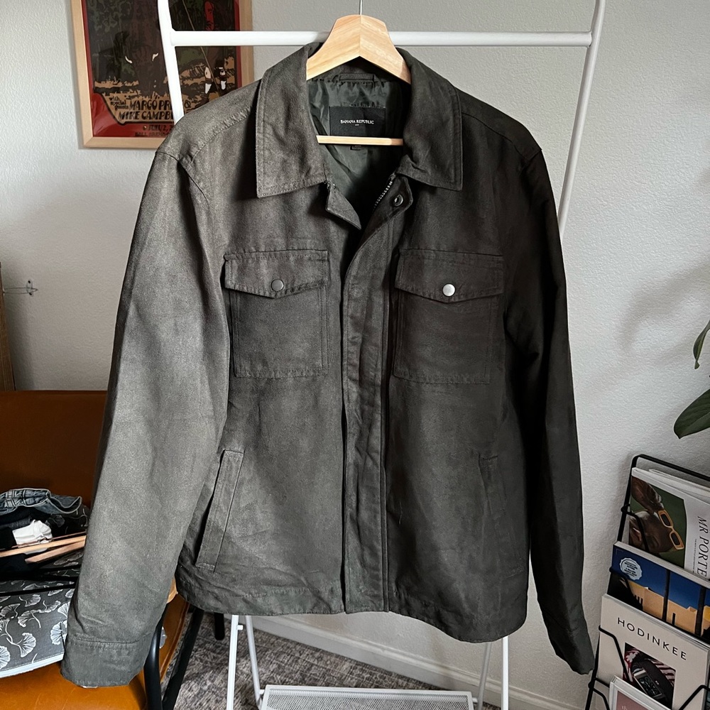 Banana Republic Green Faux Suede Jacket